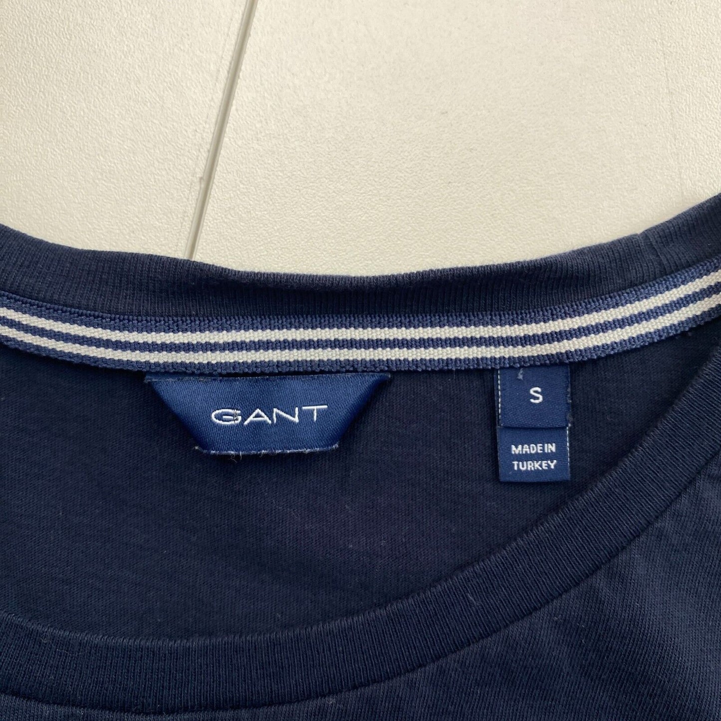 GANT Women Navy Blue Logo Crew Neck SS T Shirt Size S