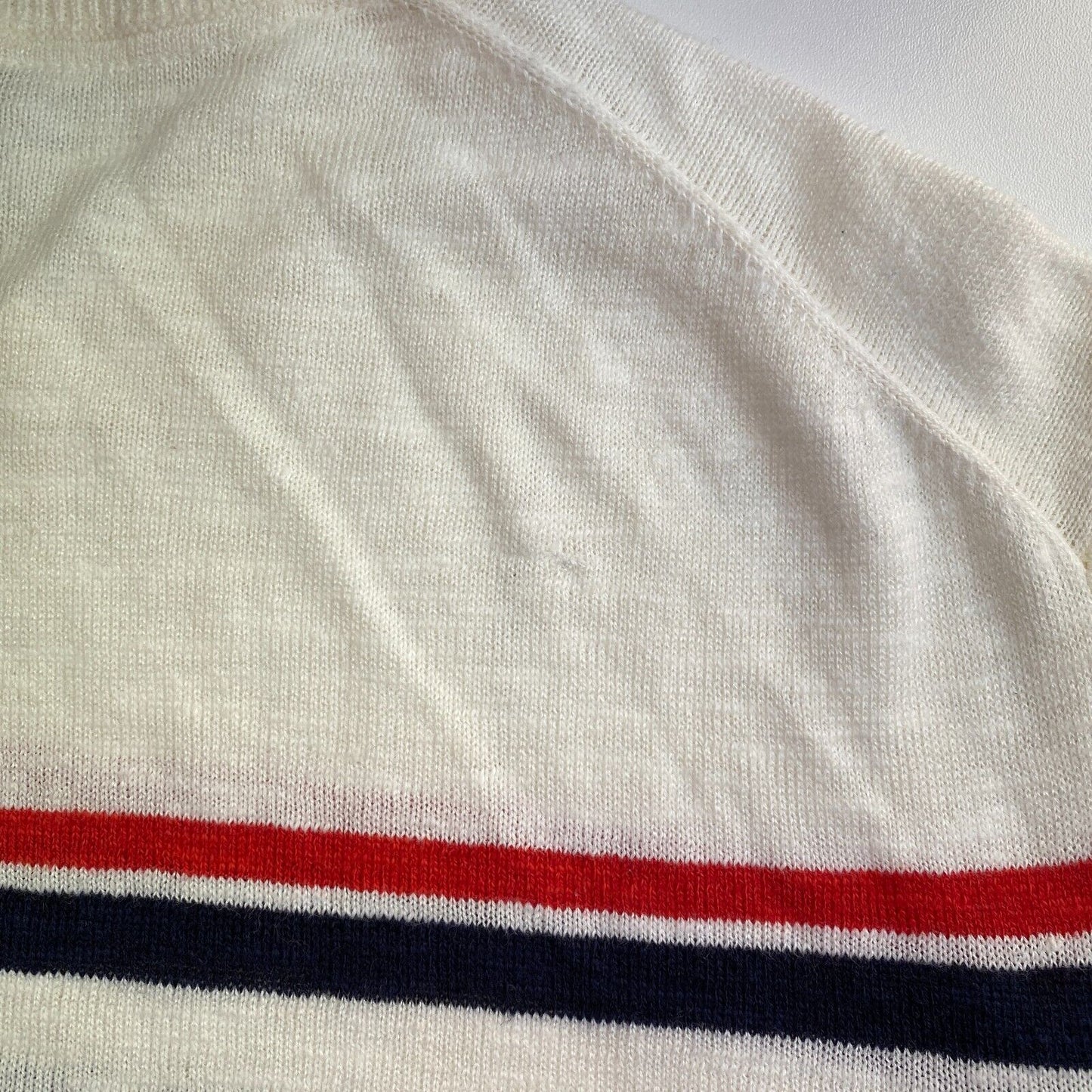 GANT White Colored Stripes Crew Neck Sweater Pullover Size XL