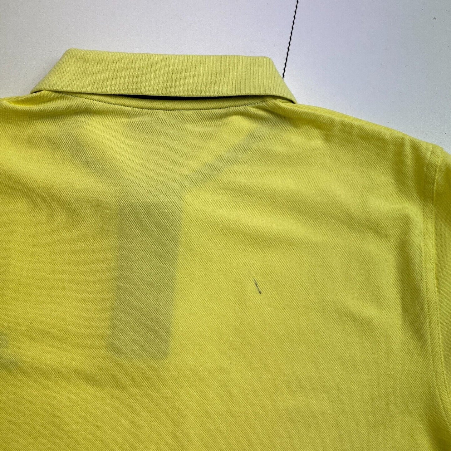 GANT Men Yellow Contrast Collar Pique Rugger Short Sleeve Polo Shirt Size M