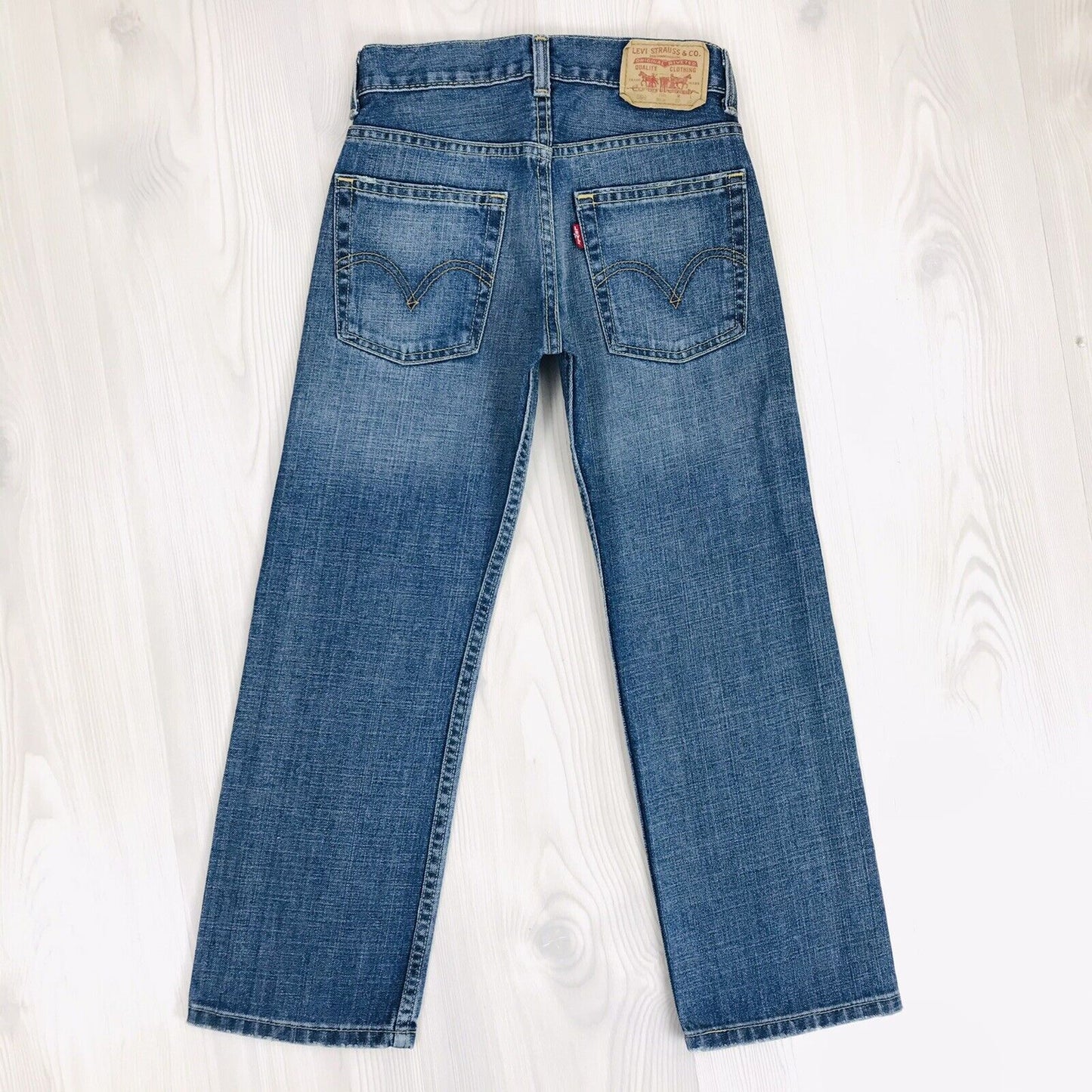 Vintage Levi's 569 Boys Blue Loose Straight Fit Jeans 8 Slim / W22 L22