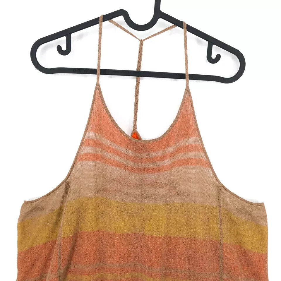 RRP €109 STEFANEL Brown Double Face Striped Tank Top T Shirt Blouse Size S