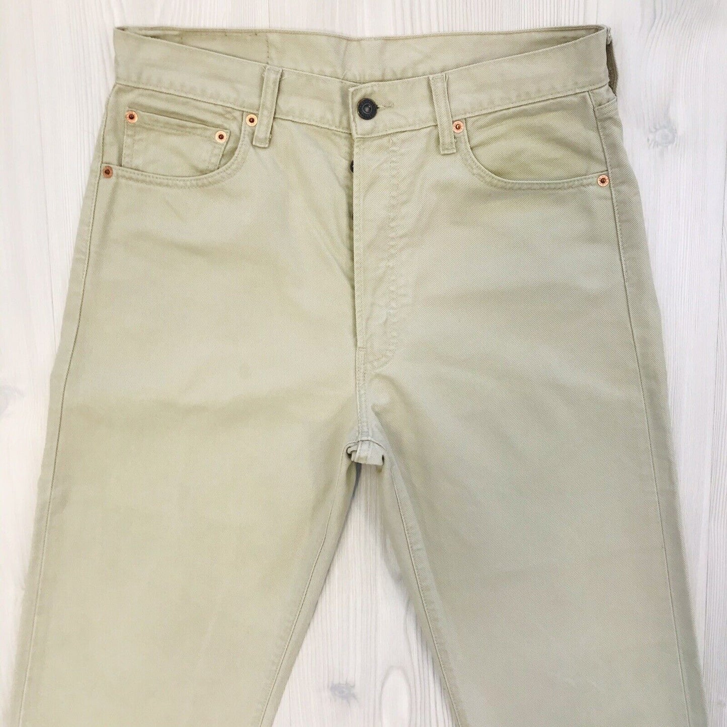 Vintage Levi's 551 Beige Regular Straight Fit Jeans Pants Trousers W33 L32