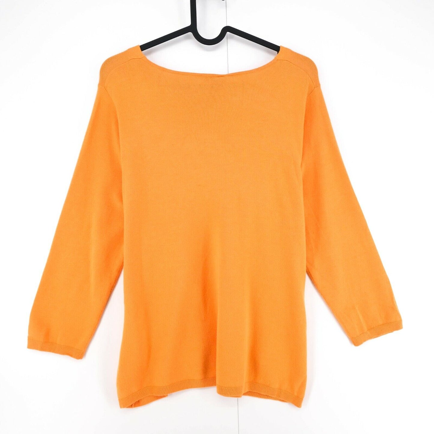 Persona Orange V Neck 3/4 Sleeves Top T Shirt Blouse Size S