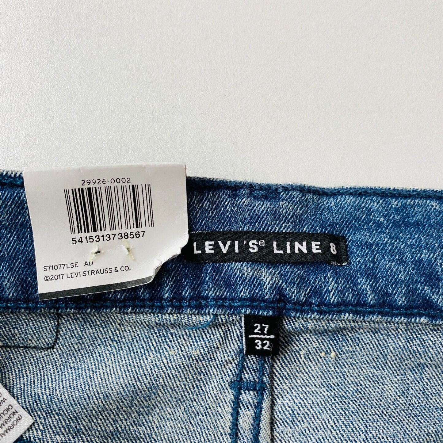 Levi's LINE 8 Unisex Blue Stretch Slim Fit Jeans W27 L32