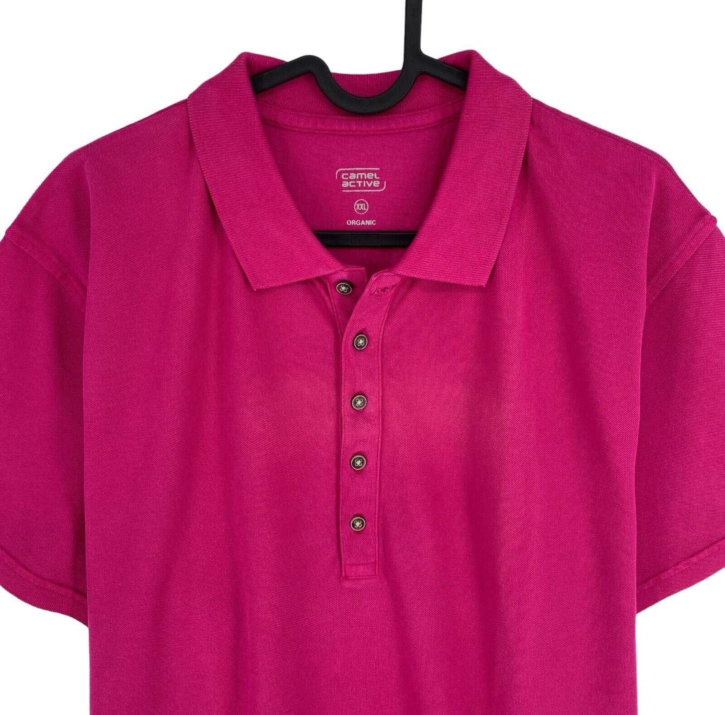 Camel Active Women Dark Pink Solid Short Sleeves Pique Polo Shirt Size 2XL XXL