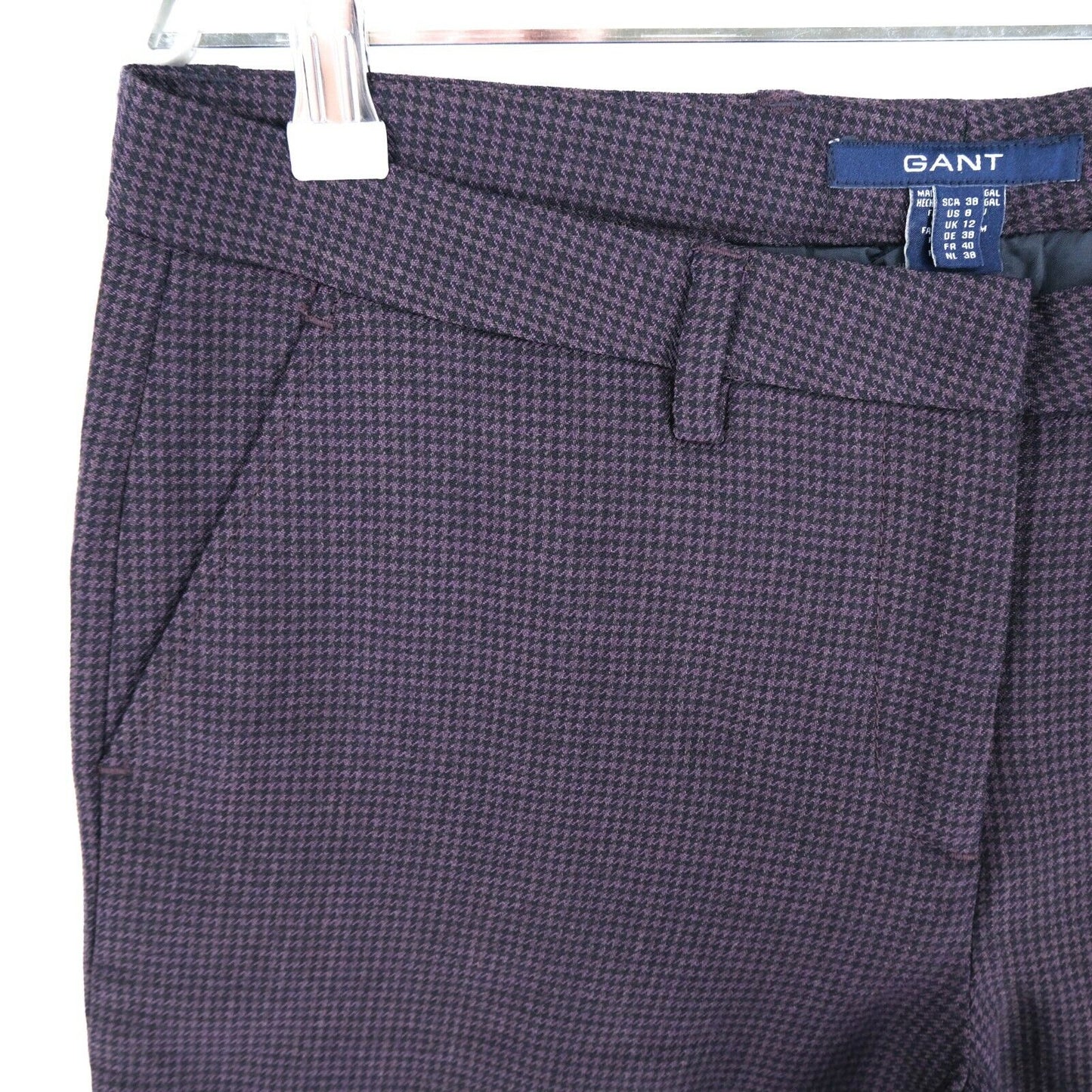 GANT Dark Purple Mini Dogtooth Bermuda Shorts Size EU 38 UK 12 US 8