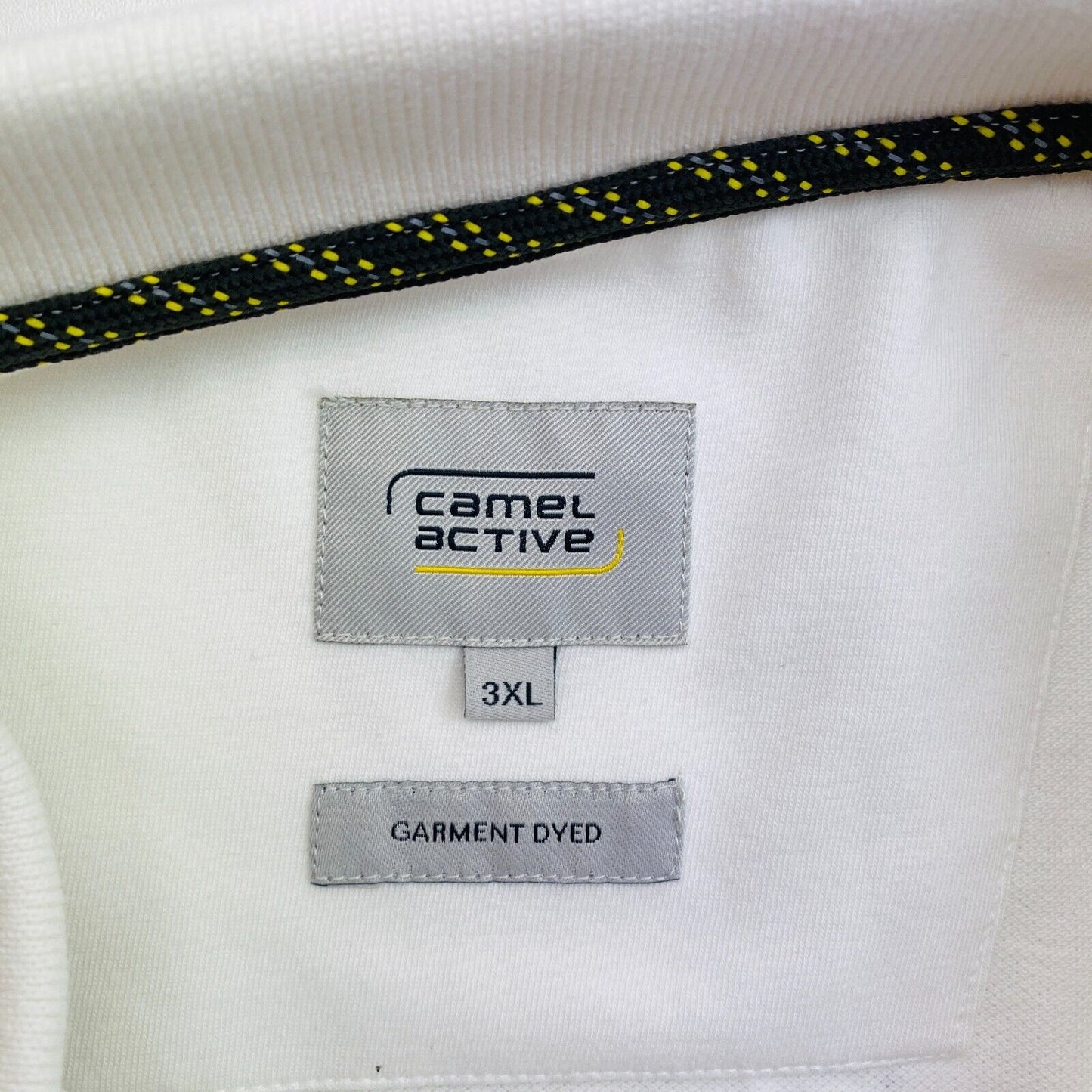 Camel Active Men White Solid Short Sleeves Pique Polo Shirt Size 3XL XXXL