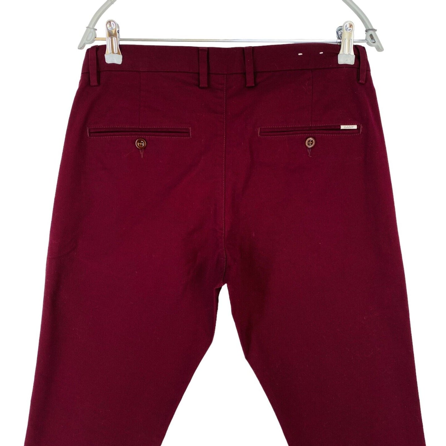 GANT Mens Dark Red Slim Fit Chino Trousers Size W32 L34