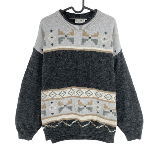 Cosby vintage Rétro années 90 Medesimo Gris Pull Jumper Taille EU 56 UK/US 46