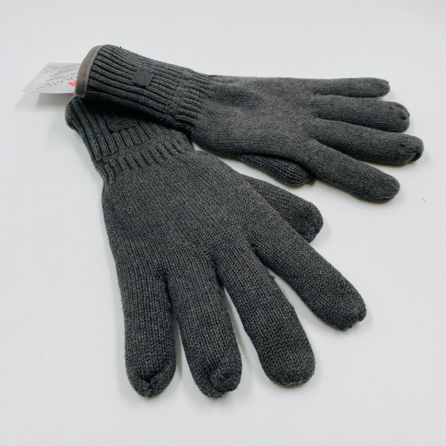 Camel Active Mens Dark Grey Cotton Insulated Warm Knit Gloves Size XL