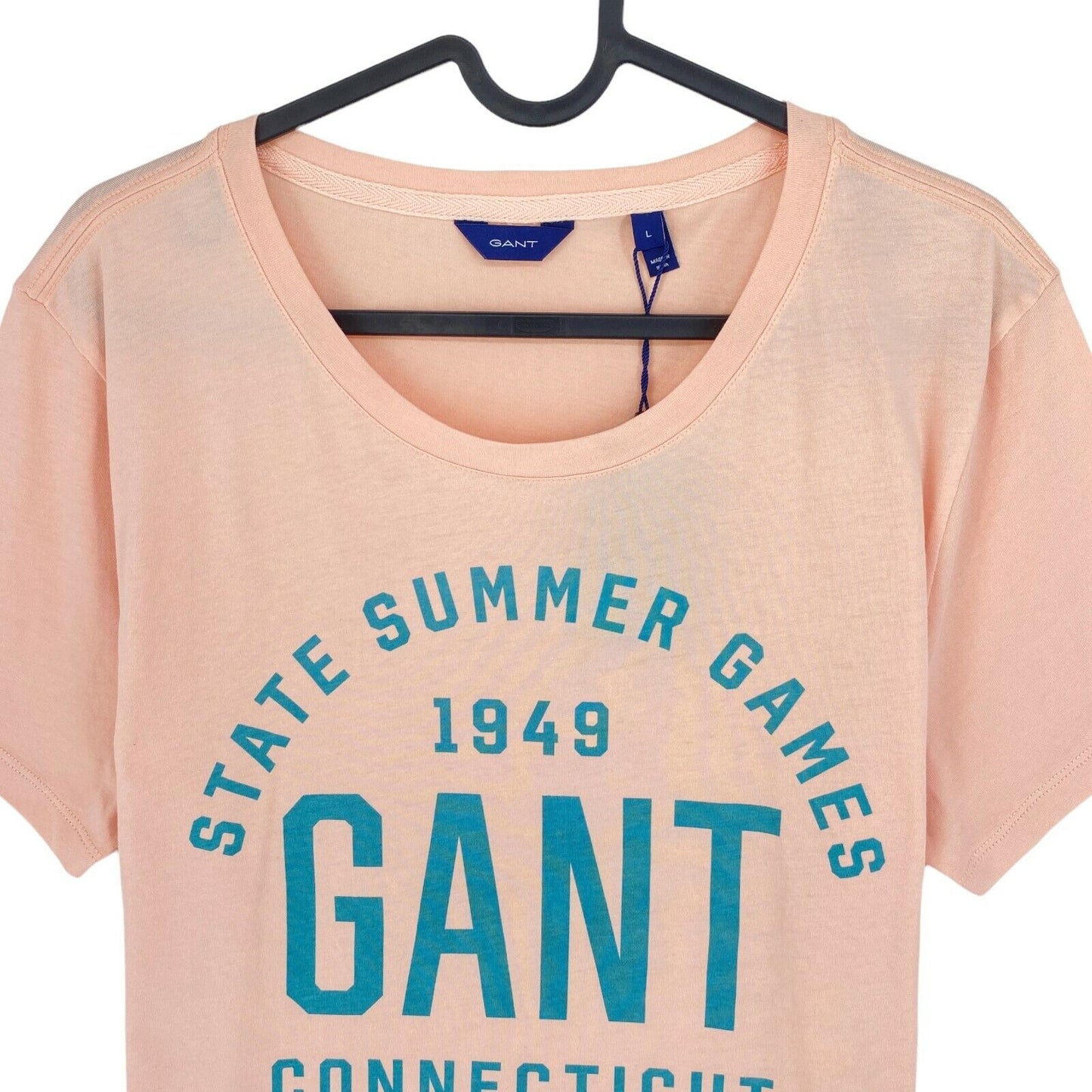 GANT Pink Summer Graphic Crew Neck T Shirt Size L