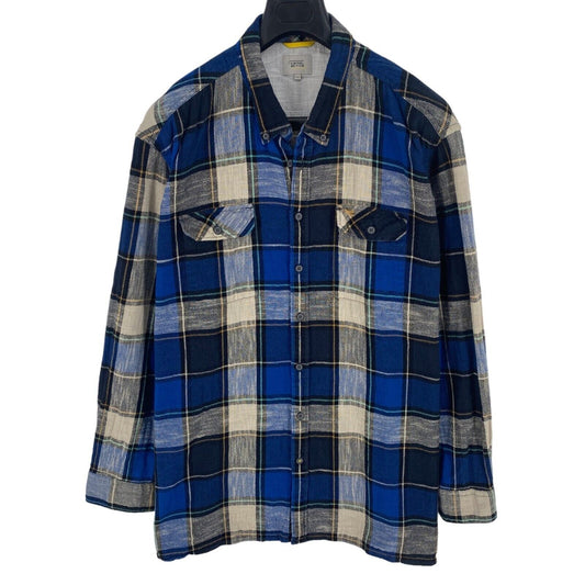 CAMEL ACTIVE Men Navy Blue Plaid Long Sleeves Shirt Size 4XL