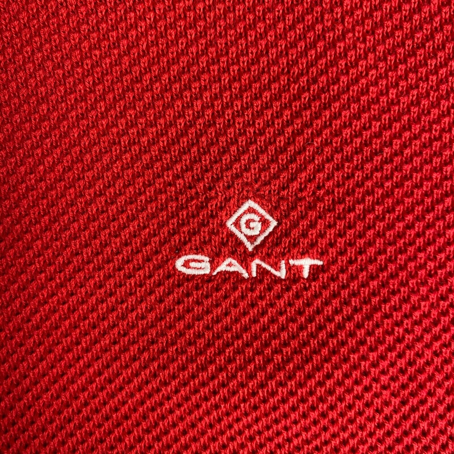 GANT Red Cotton Pique Crew Neck Sweater Jumper 2XL XXL