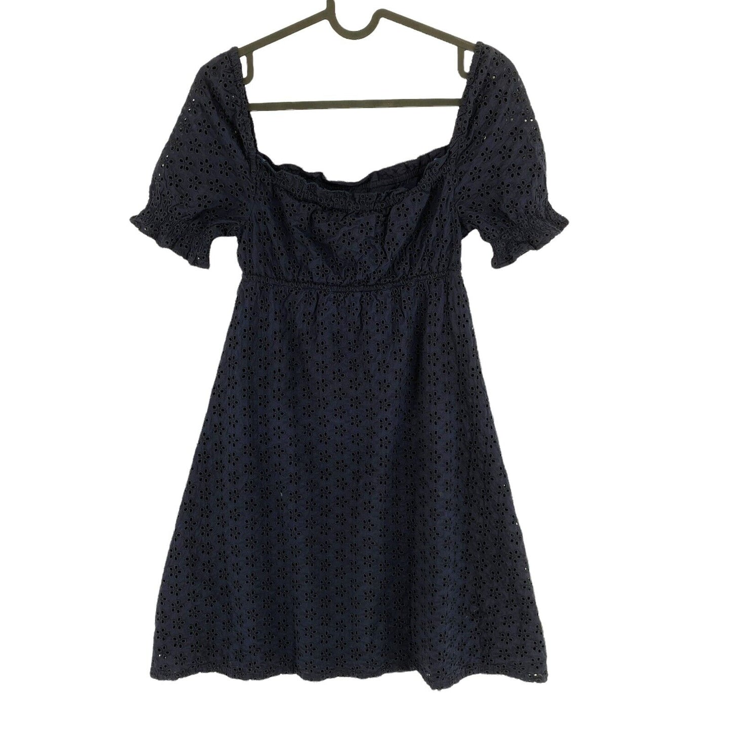 GANT Girls Navy Blue Broderie Anglaise Dress Size 9 - 10 Years 134 / 140 cm