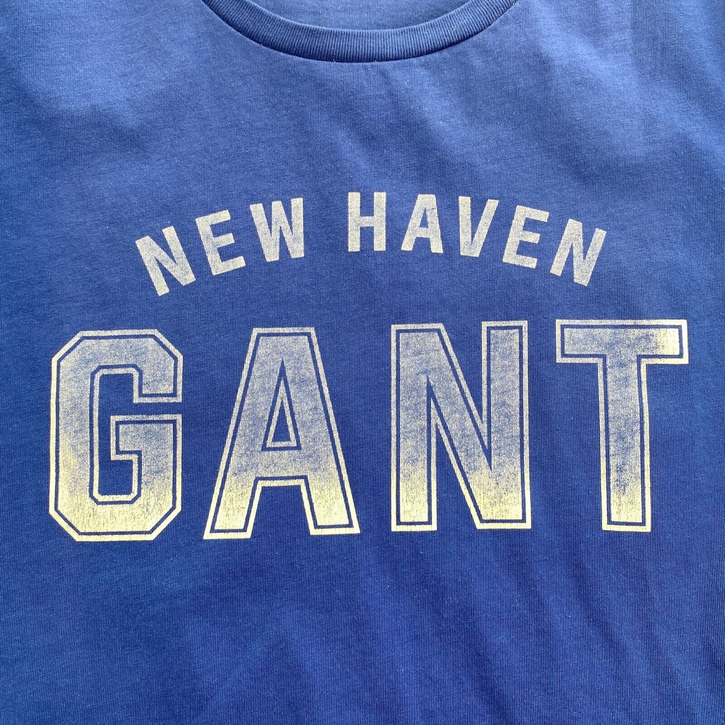 GANT Women Navy Blue Logo Crew Neck T Shirt Size XS