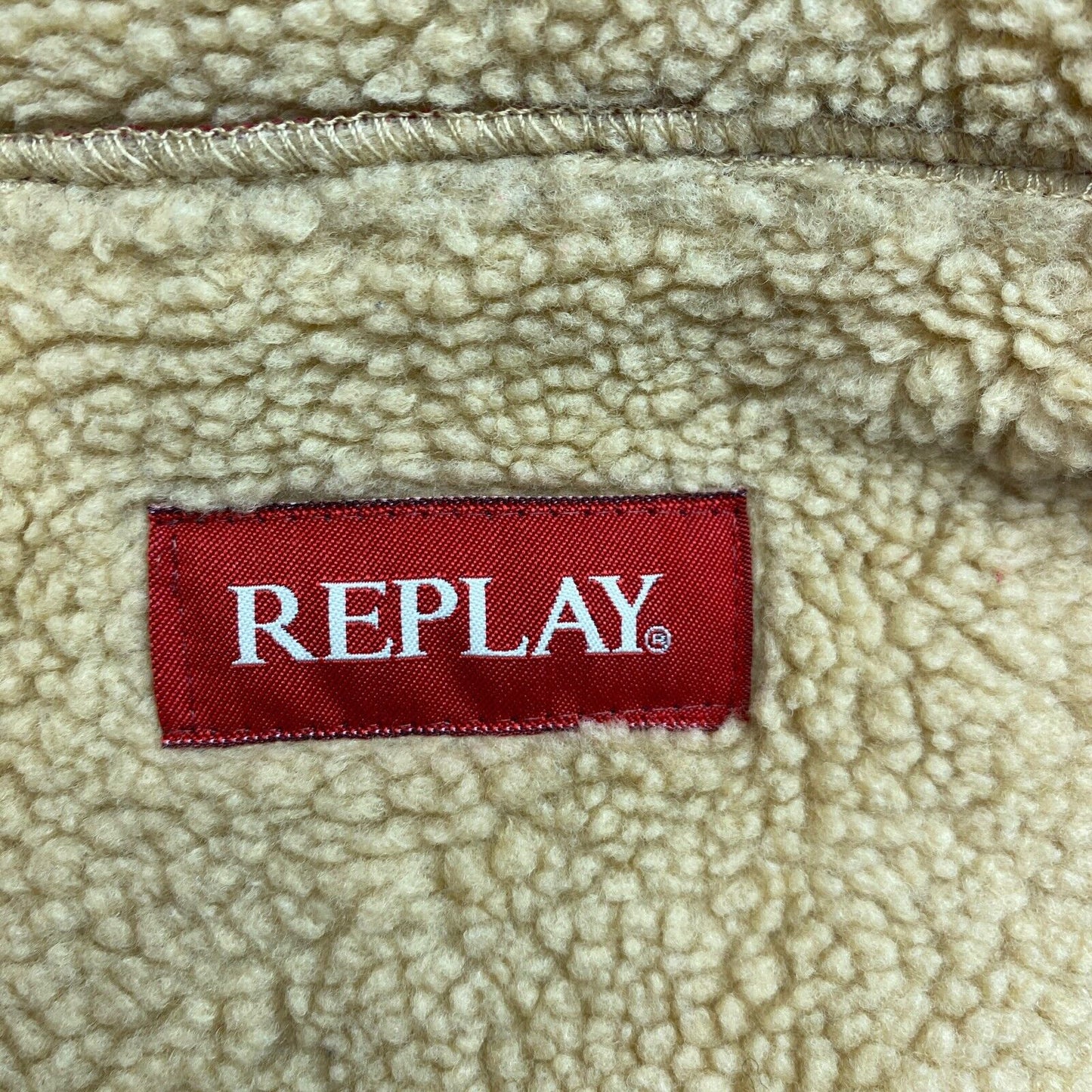 REPLAY Vintage Red Shearling Sherpa Jacket Size M