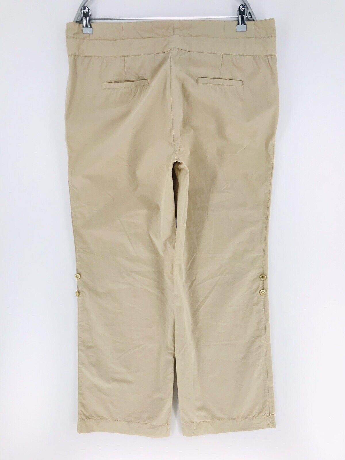 RRP €135 GANT Women Beige Wide Leg Fit Trousers Size EUR 40 US 10 UK 14