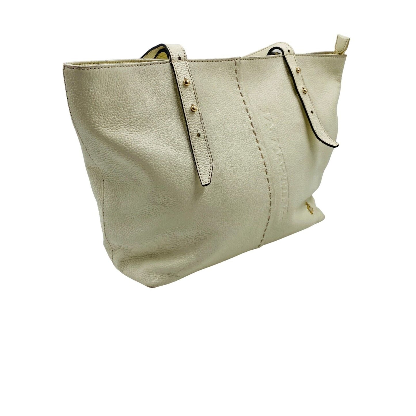 La Martina Beige 100% Leather Shoulder Bag Handbag