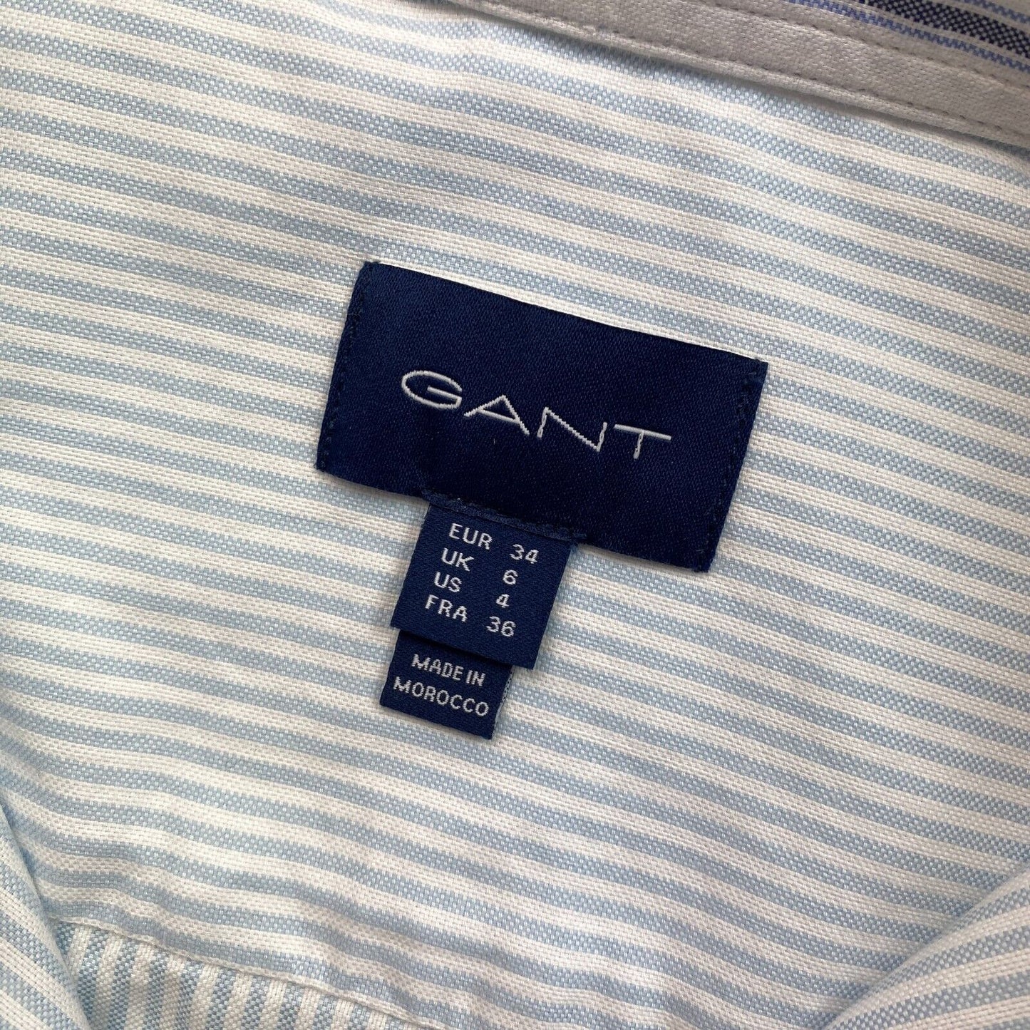 GANT Blue Stripe Shirt Size EU 34 UK 6 US 4