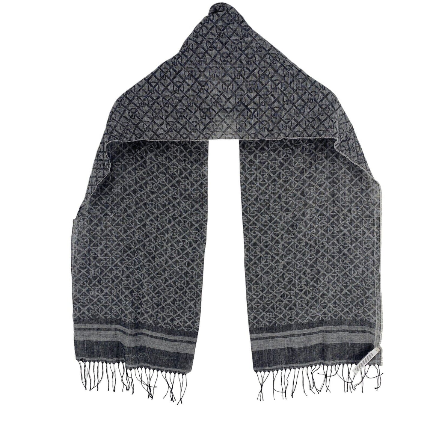 GANT Women Dark Grey Wool Graphic Scarf One Size