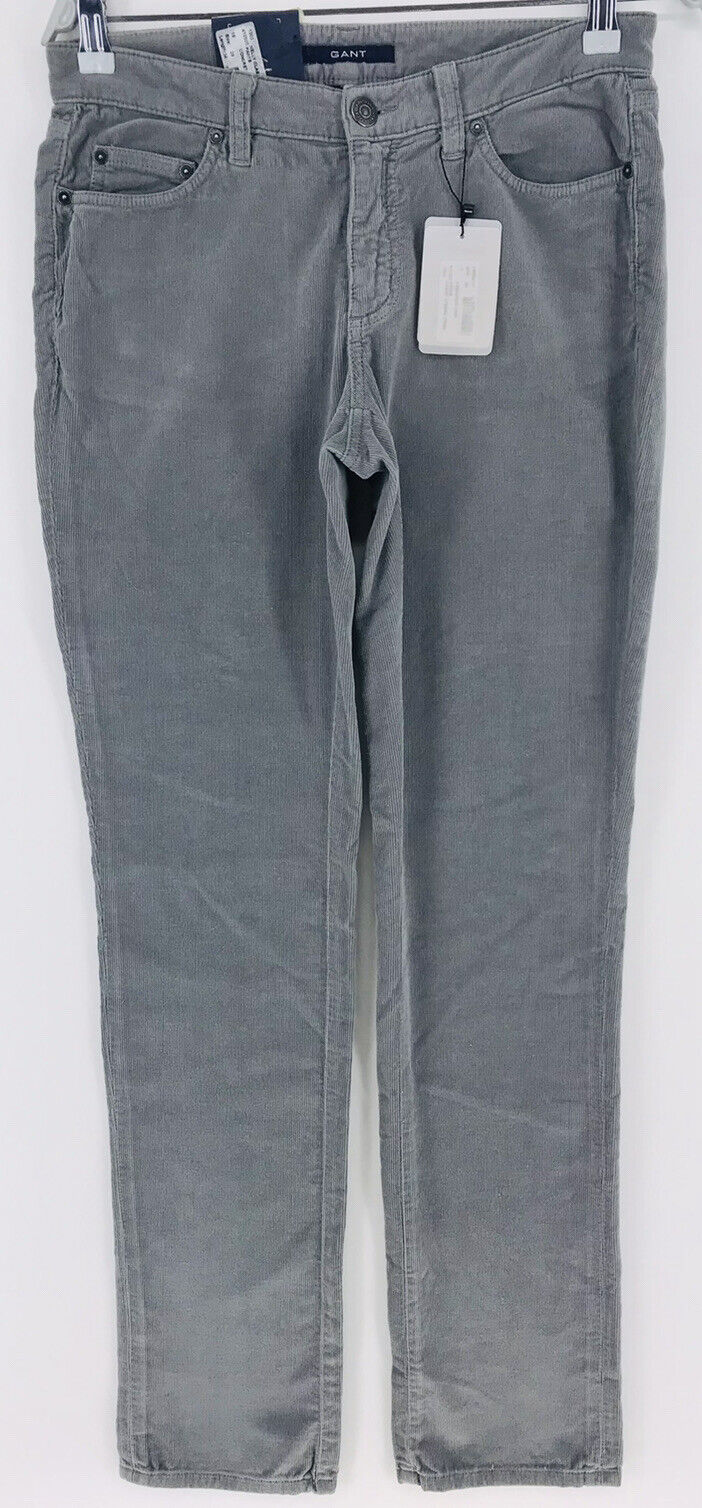 GANT NELLY Cordhose für Damen, niedrige Taille, normale Passform, super schmale Passform, W29 L34, Grau