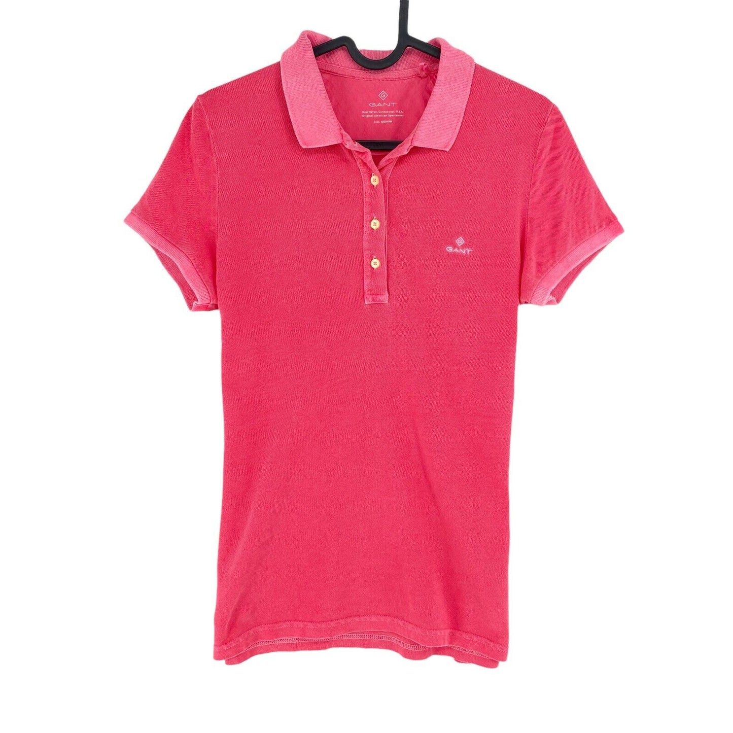 GANT Pink Sun Bleached Pique Polo Shirt Size M