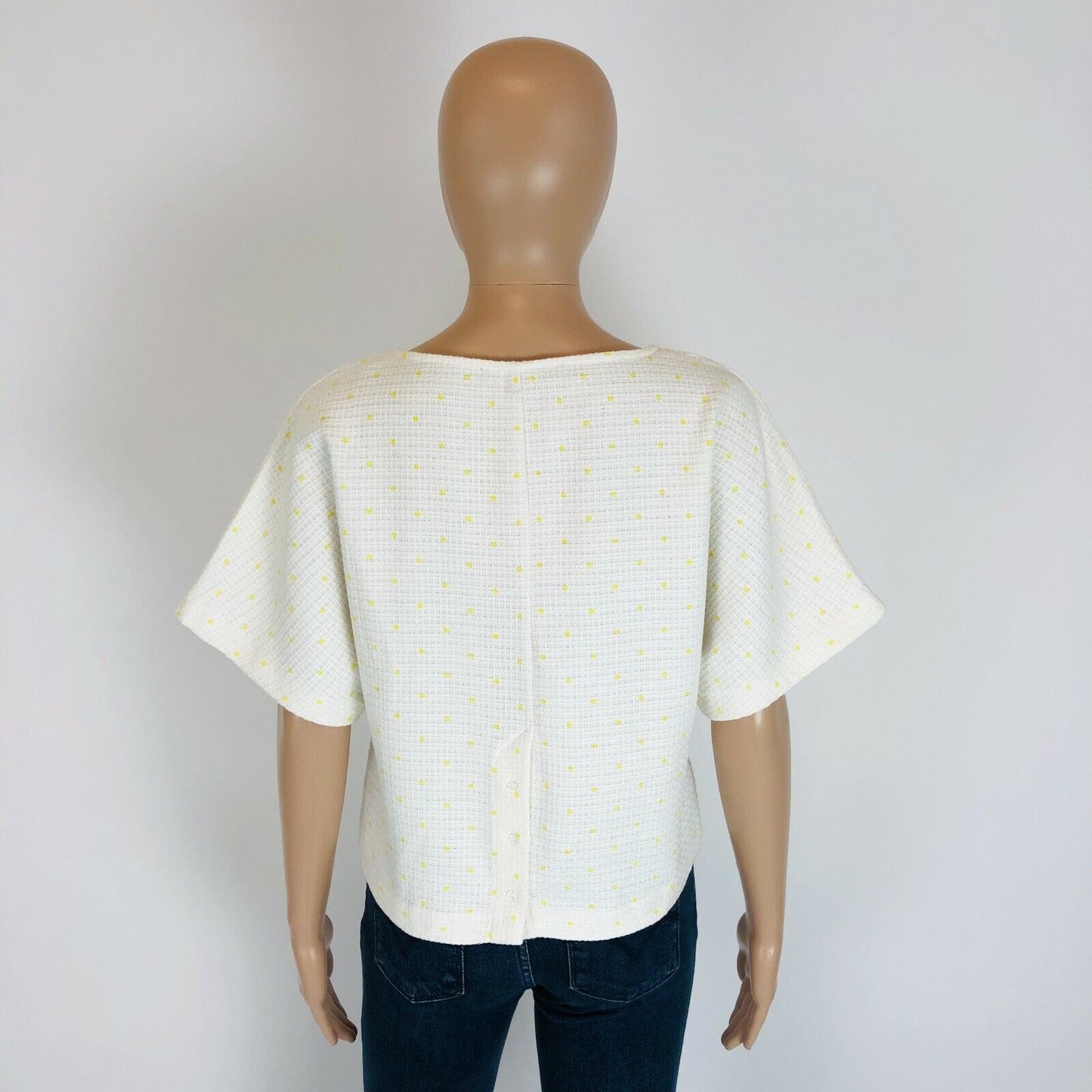 ZARA Blanc T-shirt à manches courtes Top Blouse Taille M