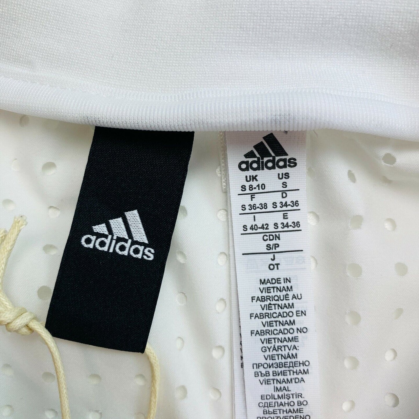 Adidas White Crew Neck Cropped T Shirt Size S