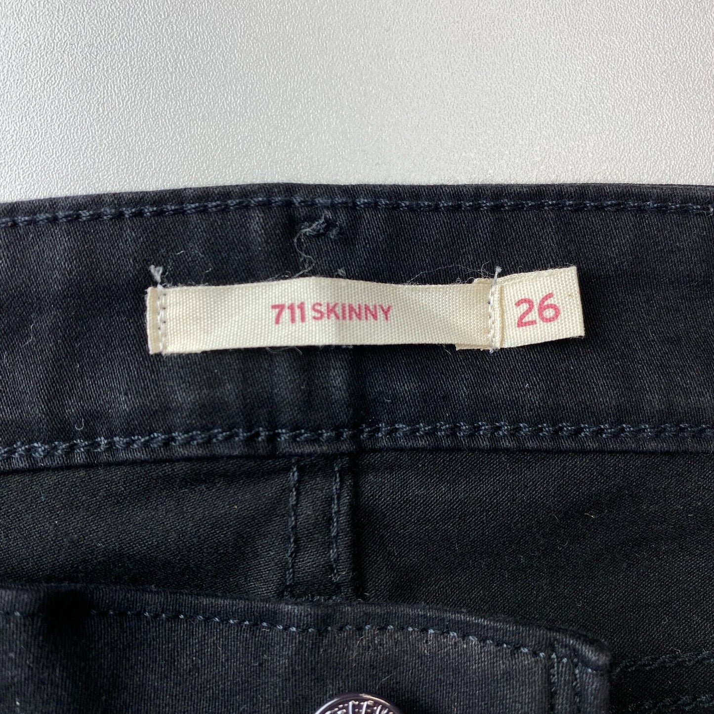 Levi's 711 Women Black Stretch Skinny Fit Jeans W26 L30