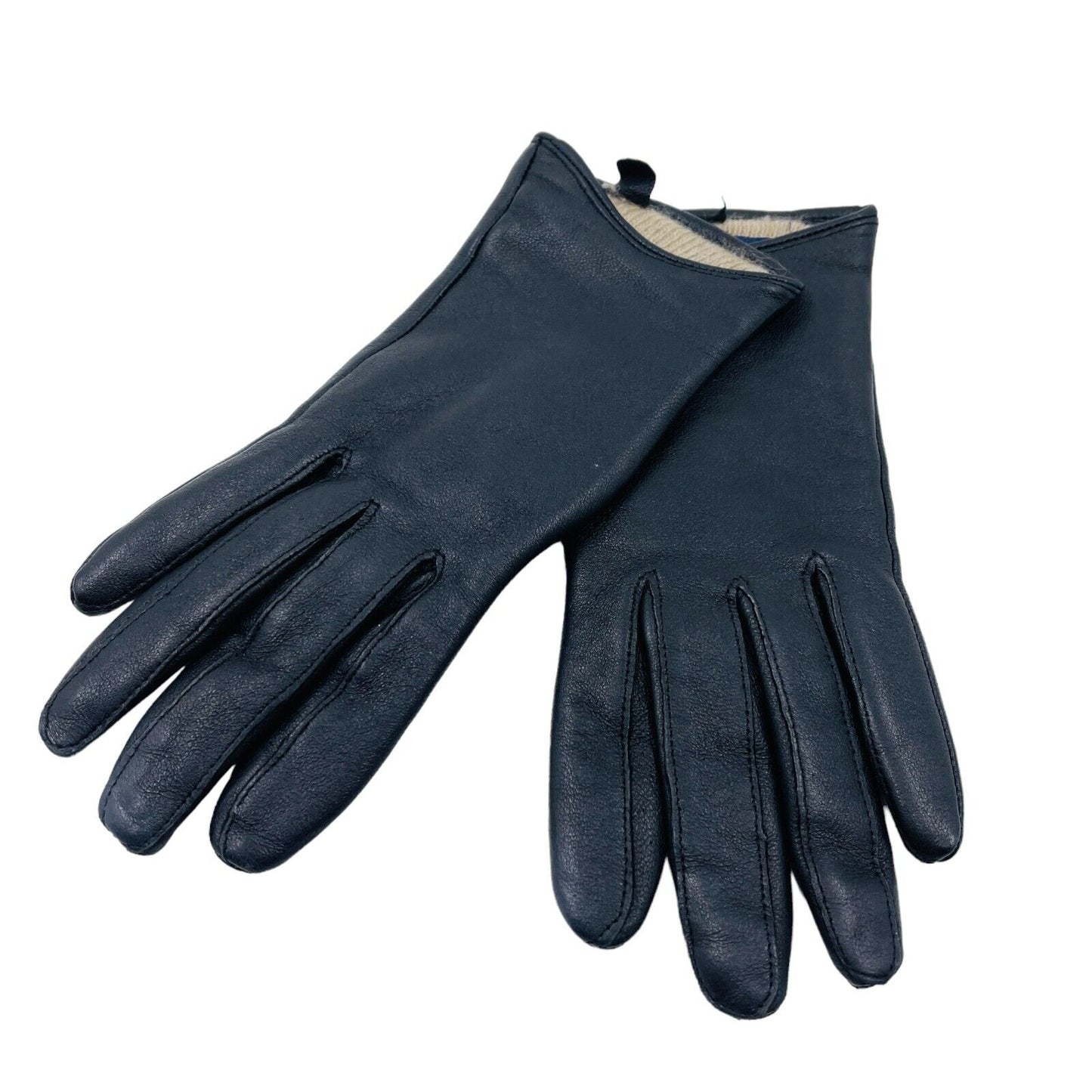 GANT Black Elegant 100% Leather Wool & Cashmere Lining Women Gloves Size S