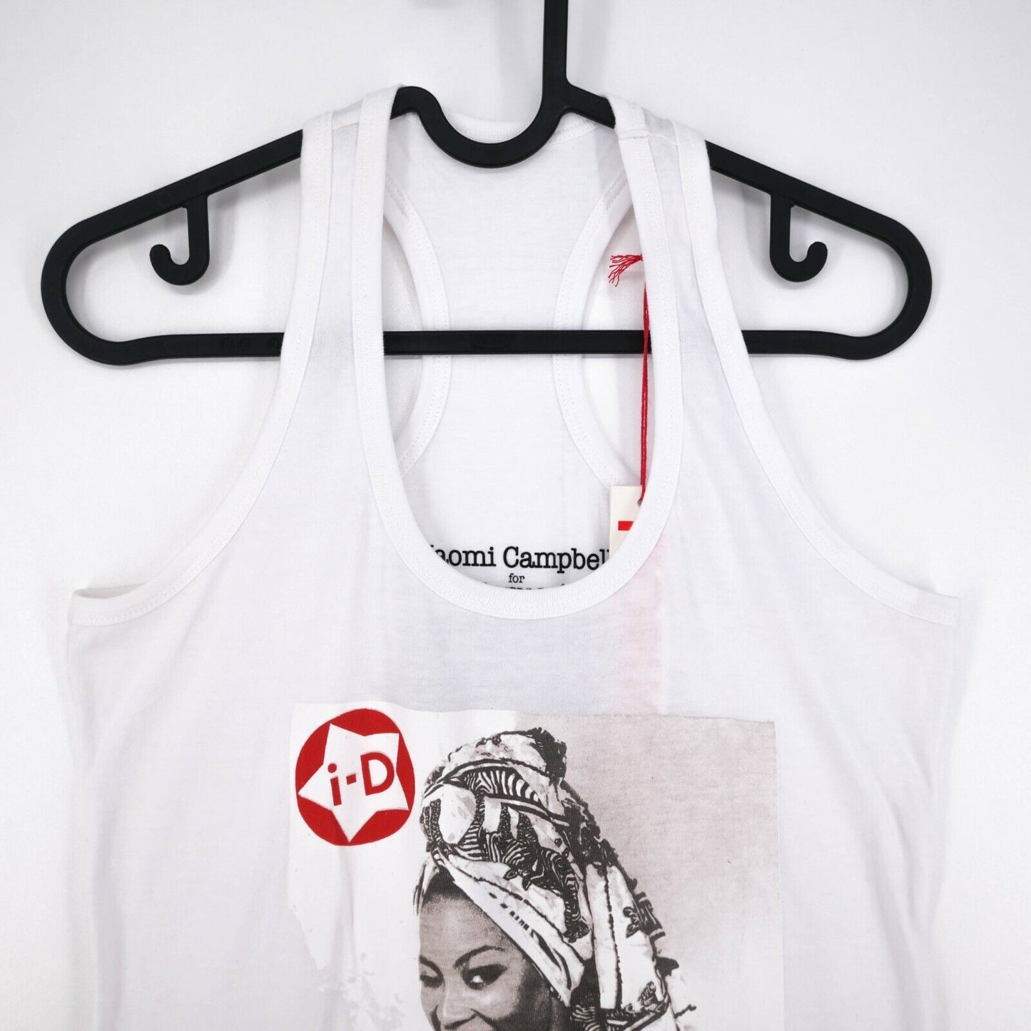 FIORUCCI x Naomi Campbell Weißes Tanktop mit Rundhalsausschnitt, Größe XS S