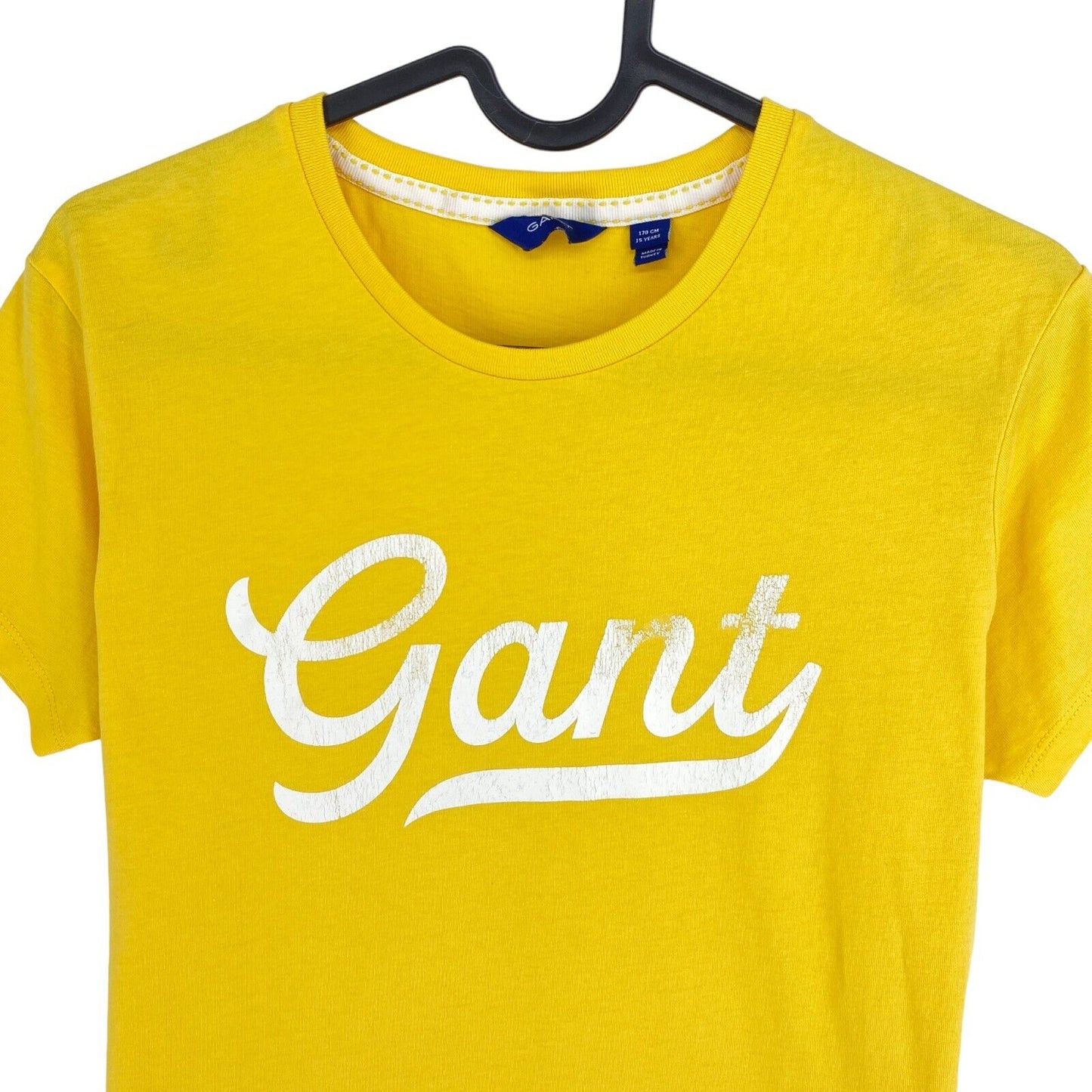 GANT Girls Yellow Logo Crew Neck T Shirt Size 15 Years 170 cm