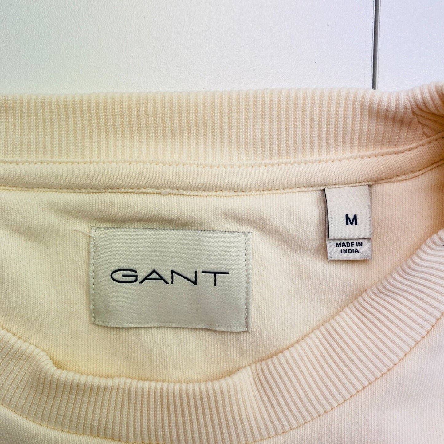 GANT Women Beige Reg Tonal Shield Crew Neck Jumper Sweater Size M