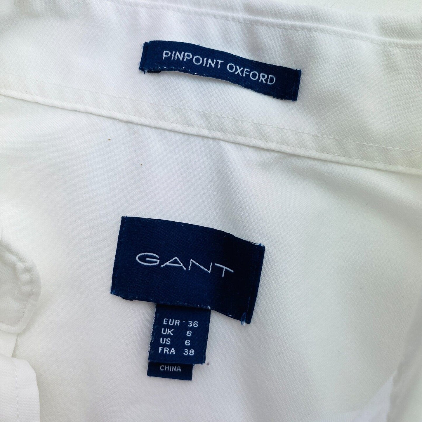 GANT White Pinpoint Oxford Shirt Size EU 36 UK 8 US 6