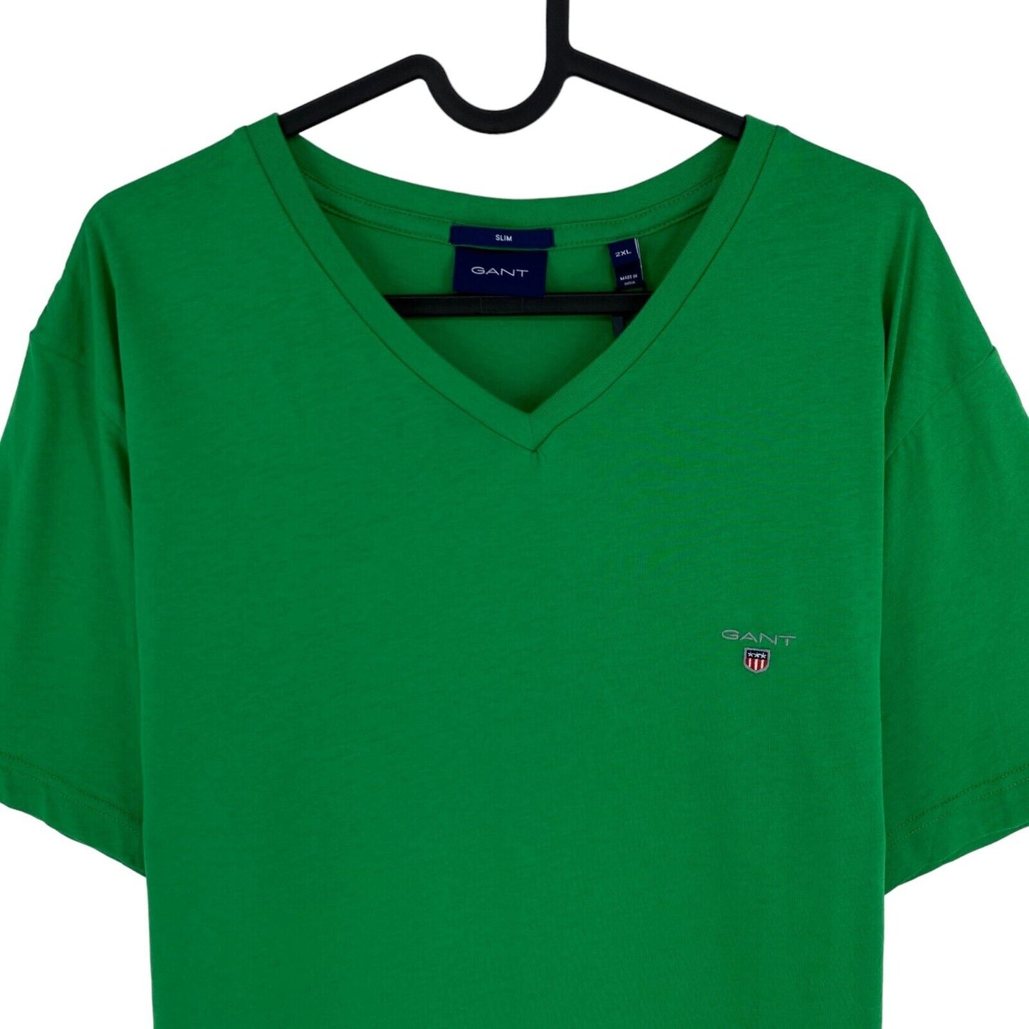 GANT Green Original Slim Fit V Neck Short Sleeve T Shirt Size 2XL XXL