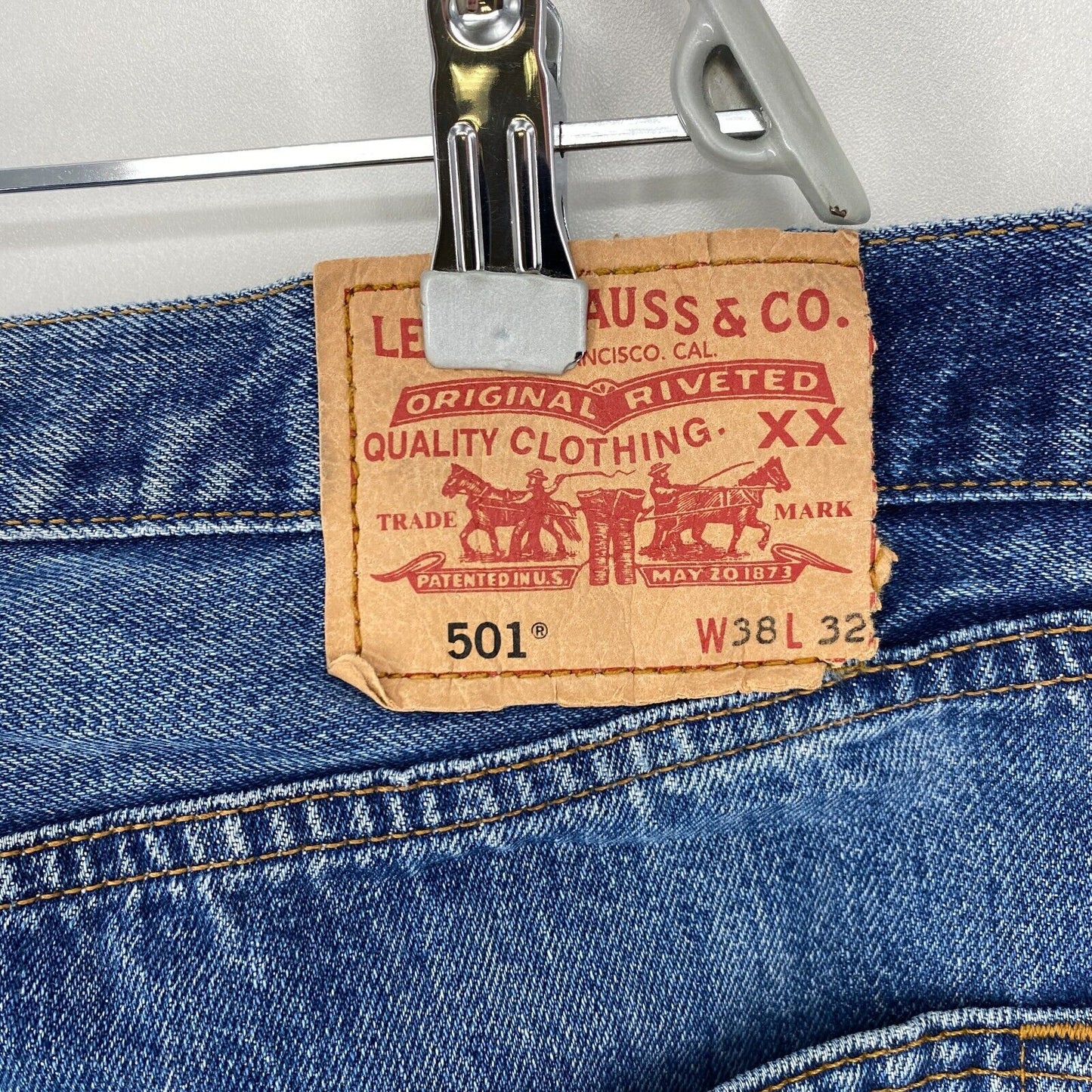 Vintage Levi's 501 Blue Original Regular Straight Fit Jeans W38 L32