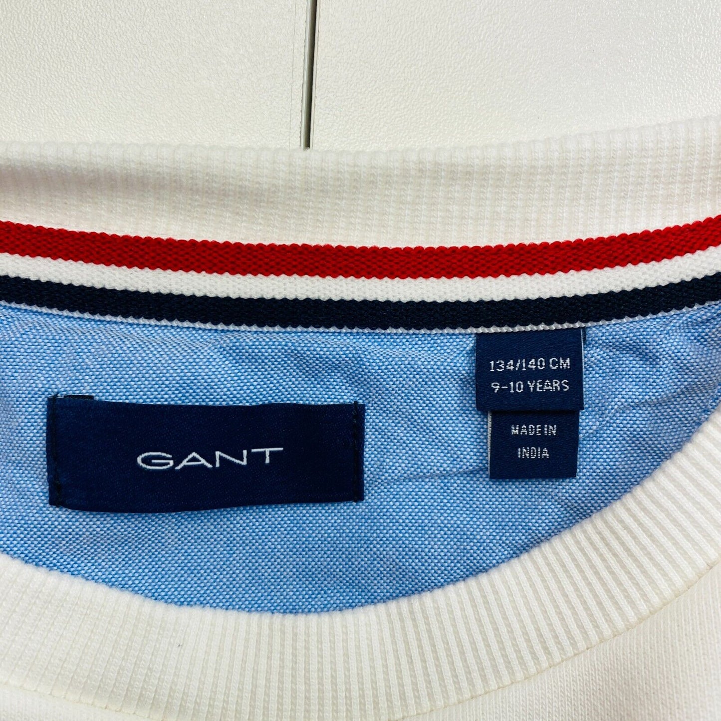 GANT Boys White Original Crew Neck Jumper Sweater Size 9-10 Years 134/140 cm