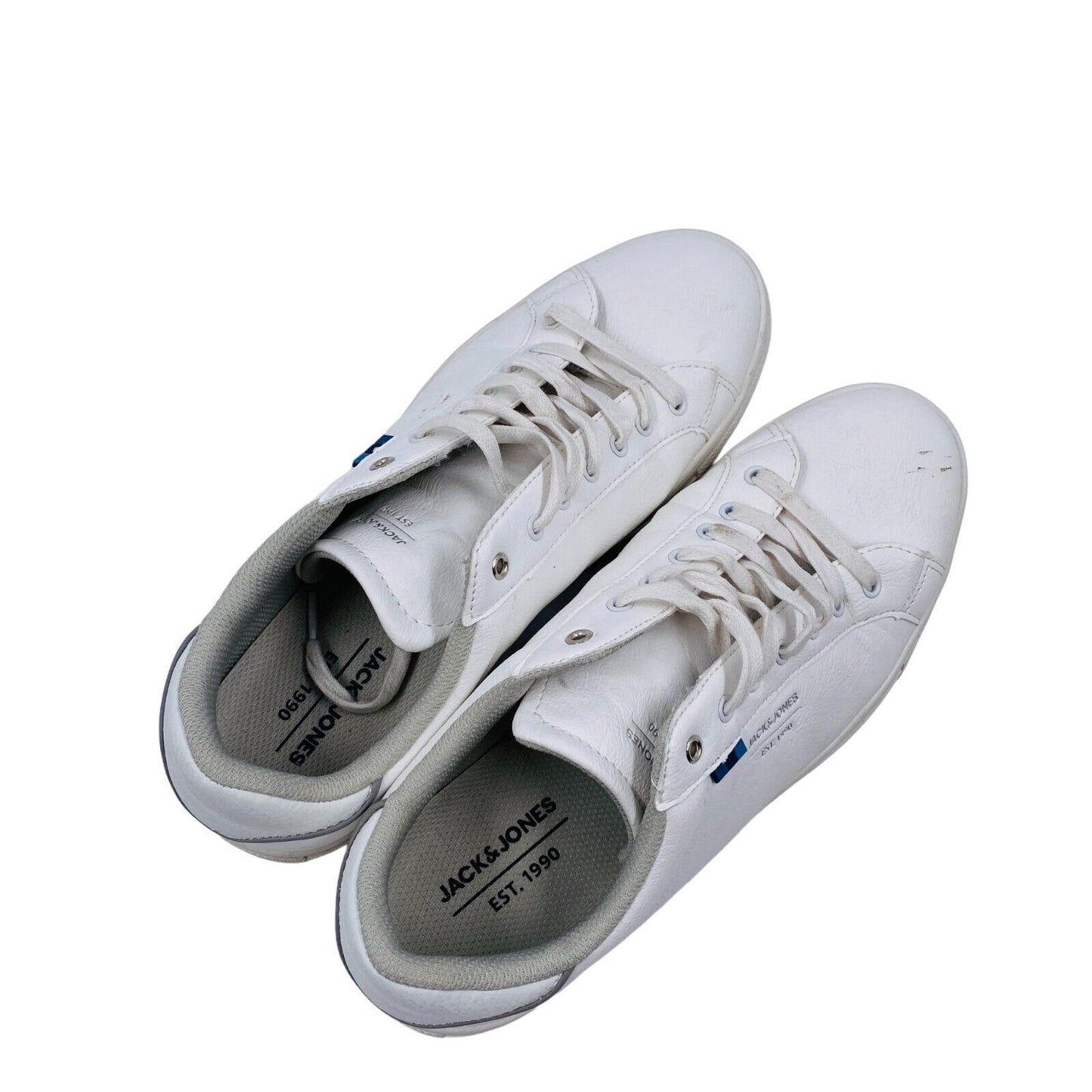 JACK&JONES White Low Top Lace Up Sneakers Shoes Size EU 42 UK 8 US 9