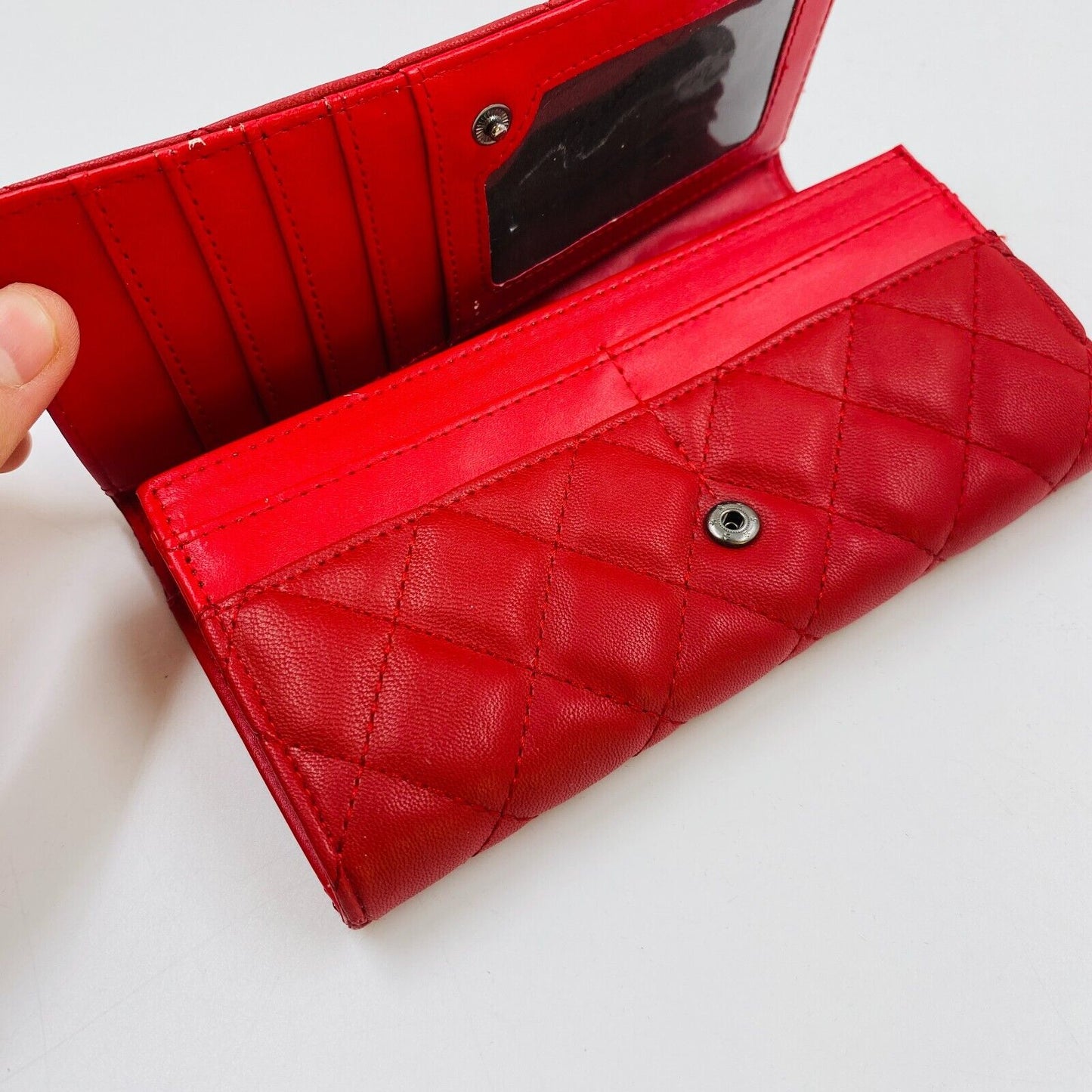 Pierre Cardin Women Red Studded Eco Leather Wallet