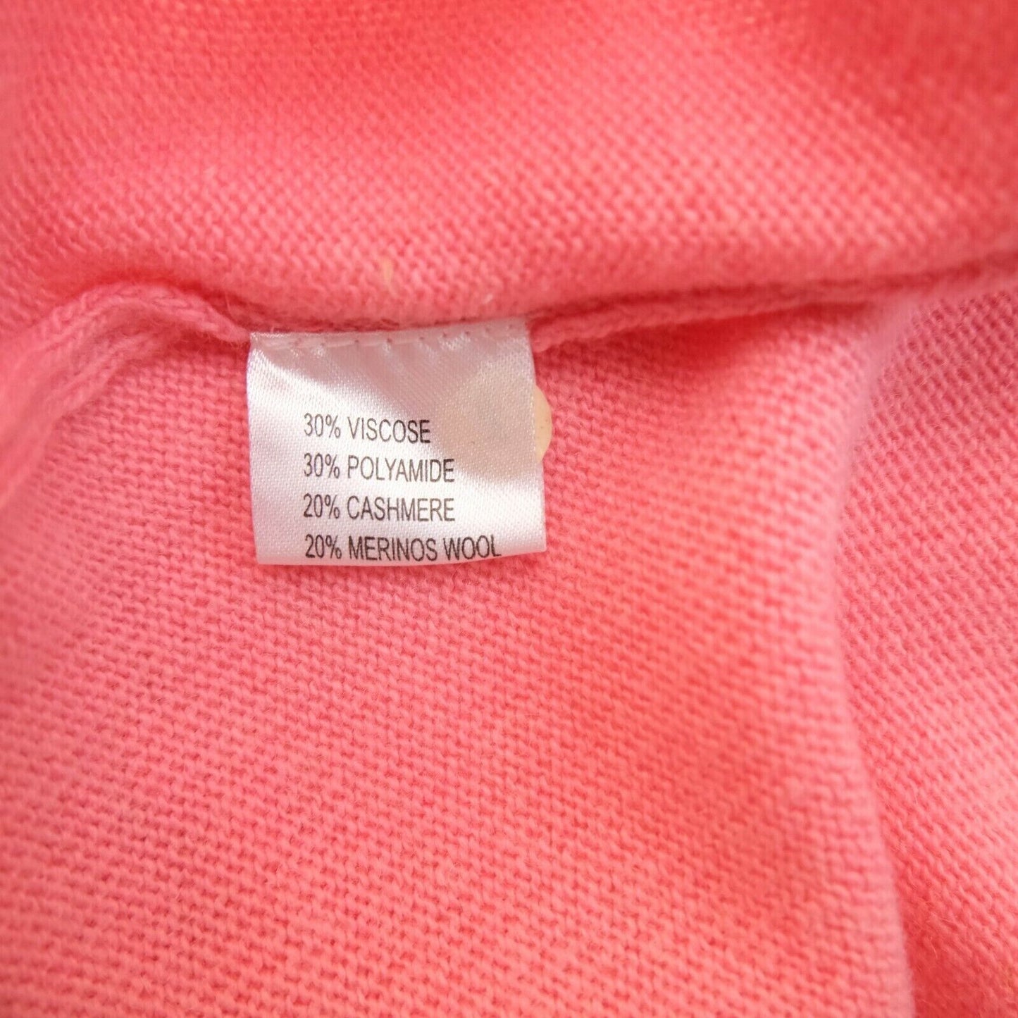 LANEROSSI Pink Wool Cashmere Roll Neck Top Size 2 - M