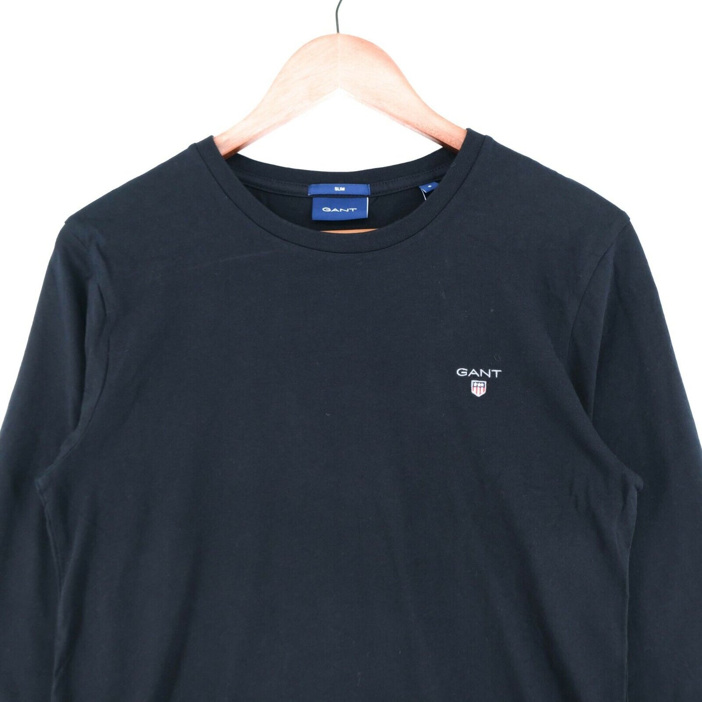 GANT Black Crew Neck Cotton Sweatshirt Jumper T-Shirt à manches longues Taille S