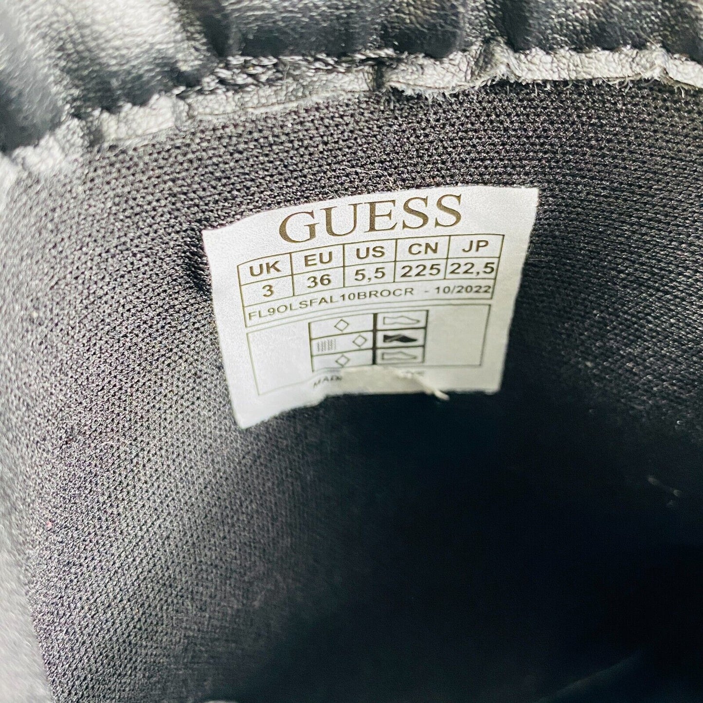 GUESS Women Black Eco Leather Boots Size EU 36 US 5.5 UK 3