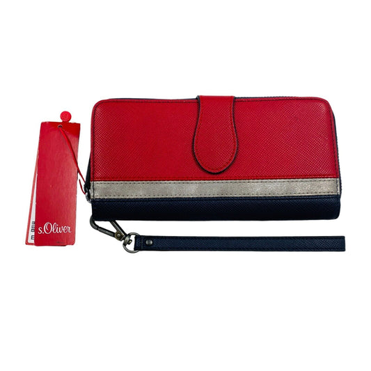 s.Oliver Women Red Eco Leather Zip Around Wallet