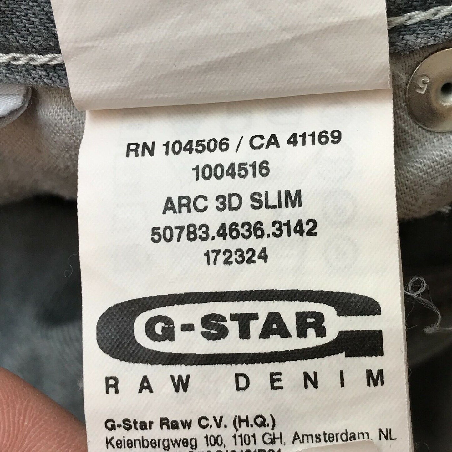 G-STAR RAW ARC 3D Grey Slim Fit Ripped Jeans W30 L32