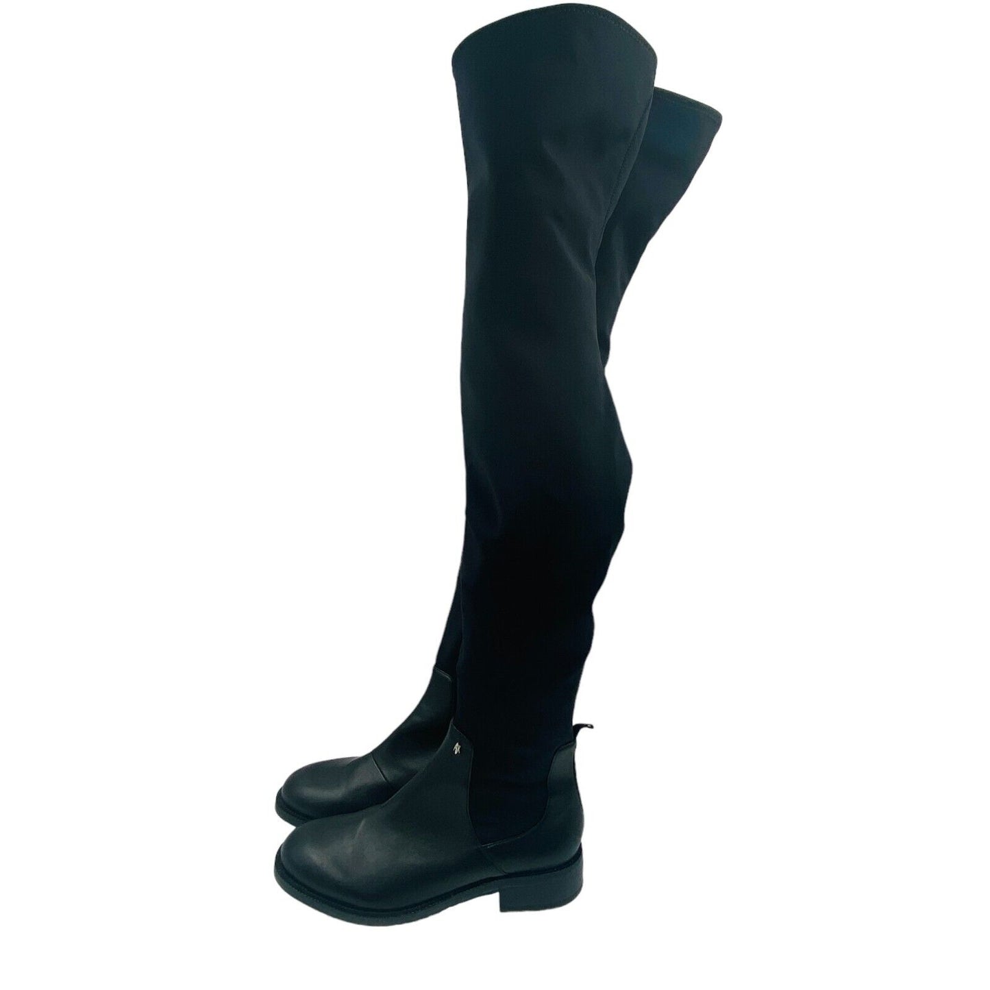 ARMANI EXCHANGE Black Textile Over The Knee Tight Boots Size EU 37 UK 5 US 7