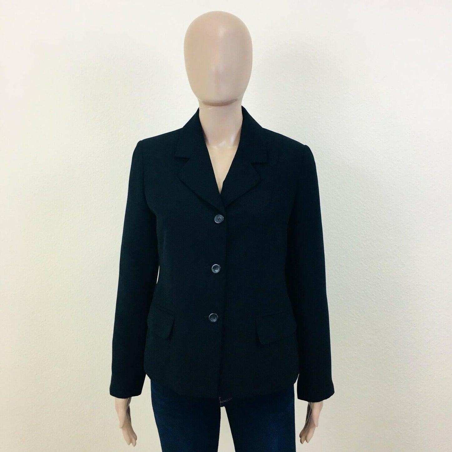 WORTHINGTON Petite Black Classic Blazer Jacket Size US 6 EUR 36 UK 8