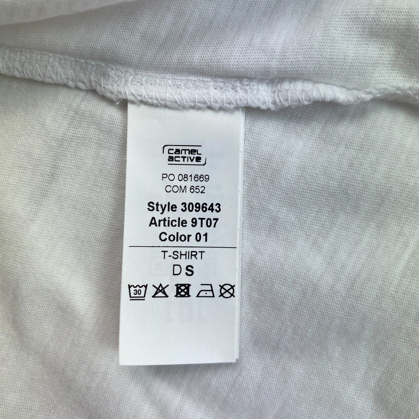 Camel Active T-Shirt, weiß, Rundhalsausschnitt, kurze Ärmel, Größe S