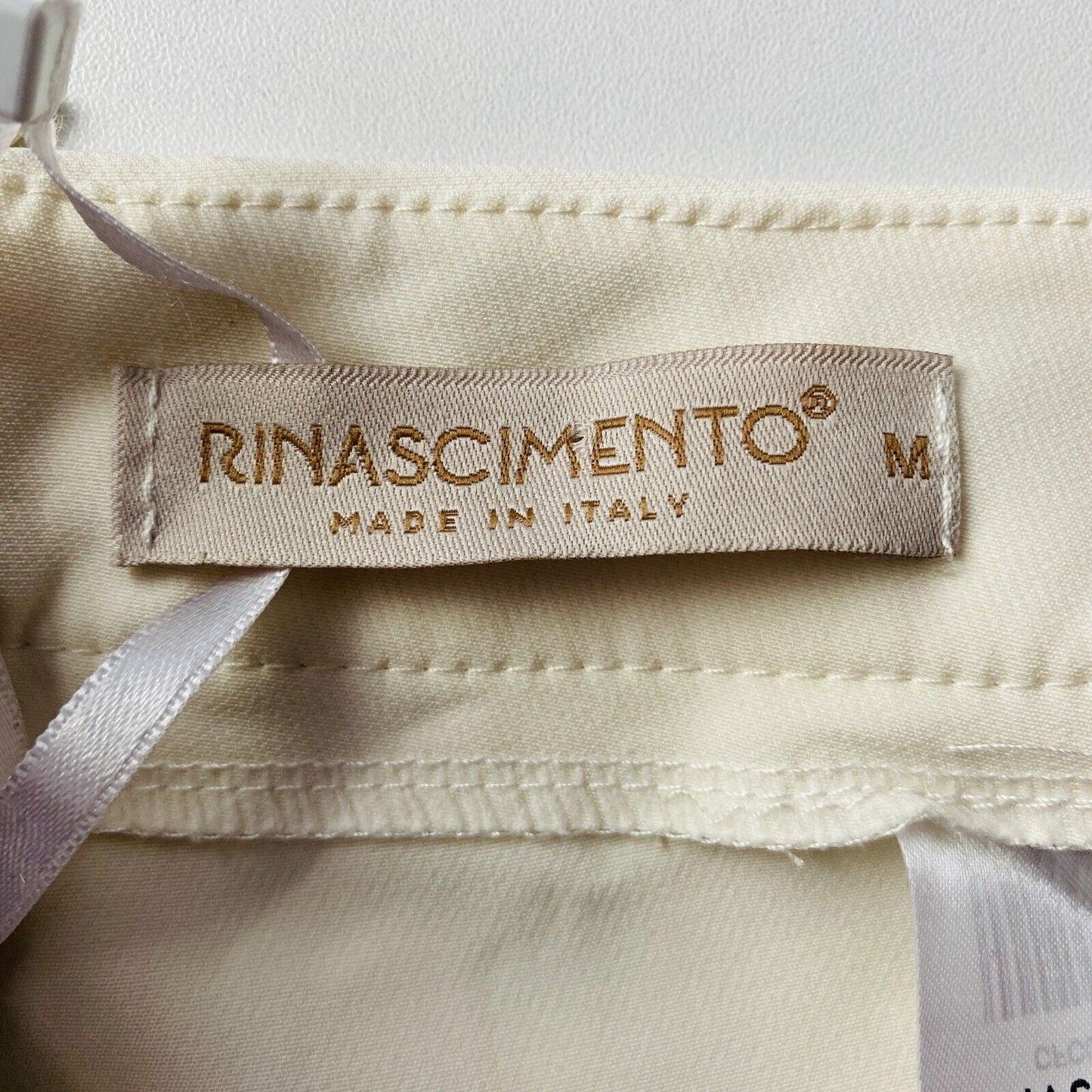 RINASCIMENTO Women Cream White Regular Straight Fit Dress Trousers Size M W30