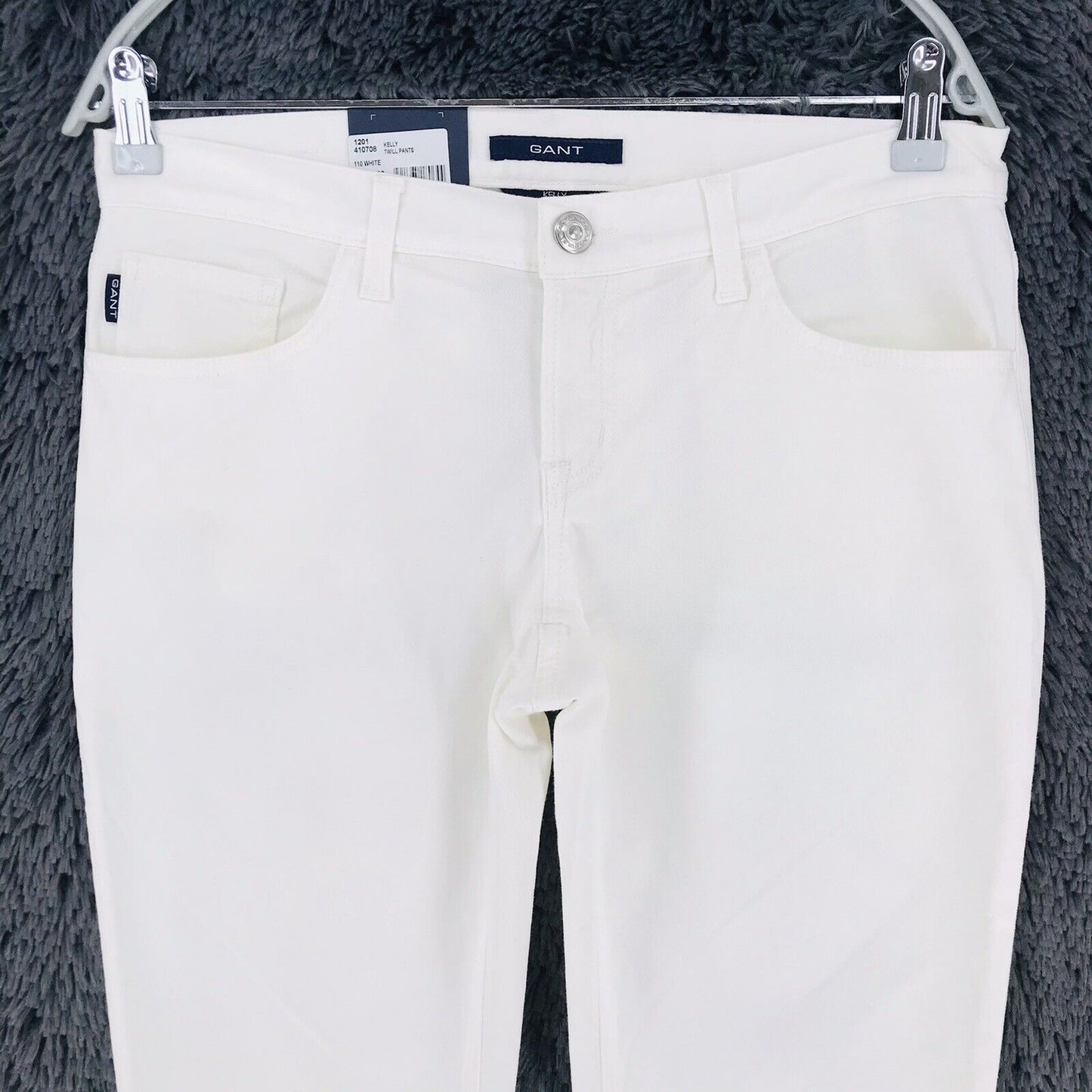 RRP € 129 GANT KELLY Femme Blanc Taille Basse Coupe Regular Jambe Slim Jeans W30 L34