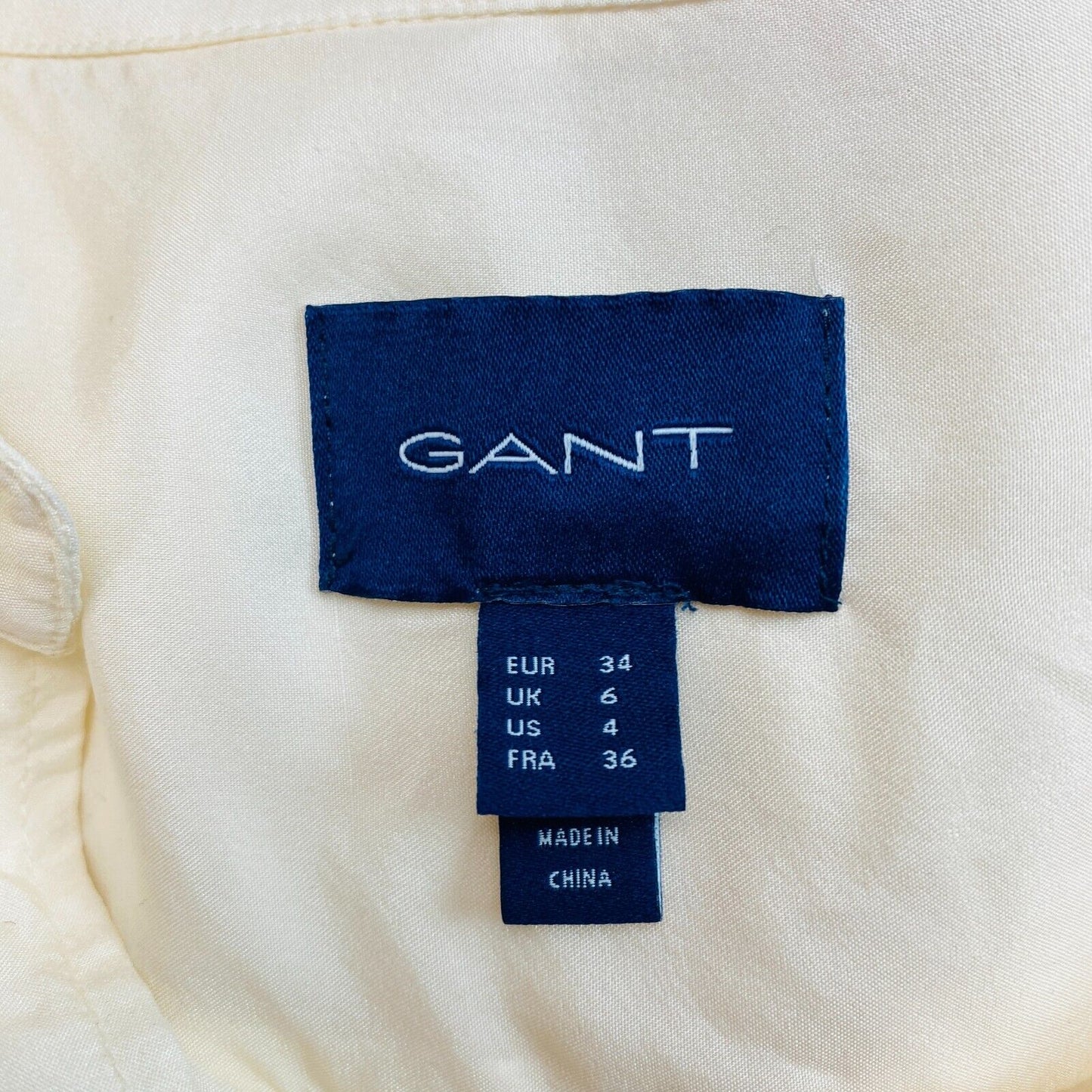 GANT Beige Relaxed Silk Shirt Size EU 34 UK 6 US 4